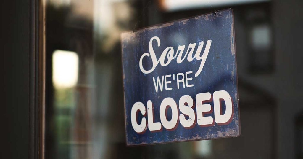 A closed business with a focus on marketing during a recession